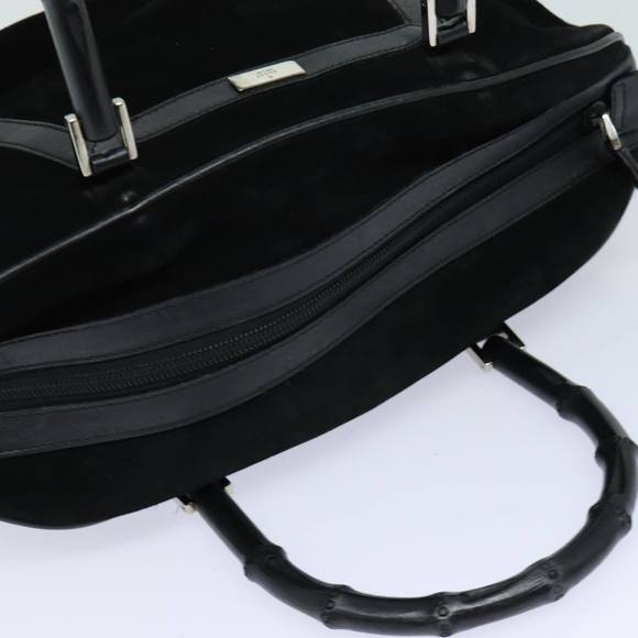 GUCCI Bamboo Hand Bag Suede Black 002 1084 200047 Auth yk13665 - Picture 6 of 16